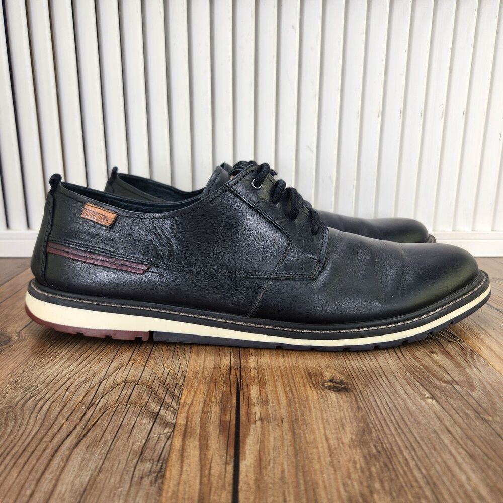 Pikolinos Berna M8J-4314 Mens Sz 12 Smooth Black Calfskin Leather Casual Shoes